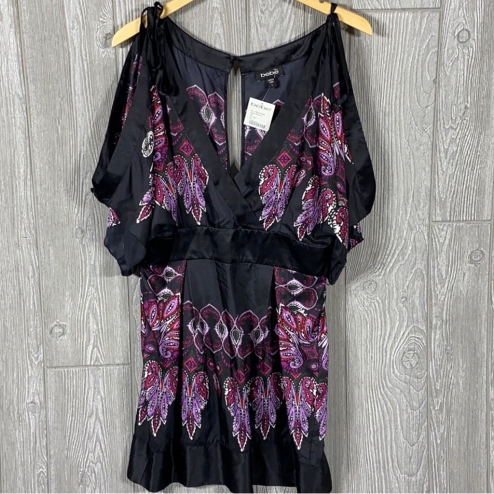 Bebe Cold Shoulder Kimono Style Dress
